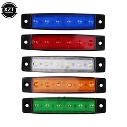 자동차 외부 LED 조명, 24V 12V 6LED, 자동차 버스 트럭 트레일러 사이드 마커 표시등, 자동차 신호 브레이크 후방 경고 테일