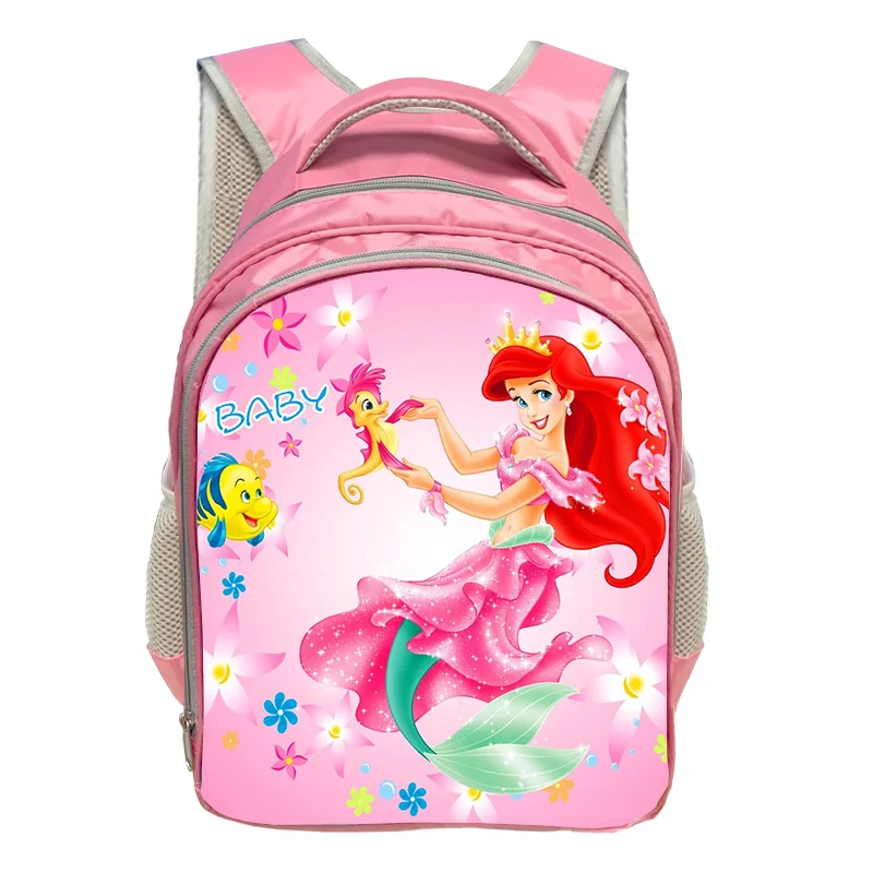 Disney Cartoon Bags Fairy Tale Schoolbag For Girls Cartoon Little Mermaid Ariel Princess Backpack Kids School Bag Book Bags