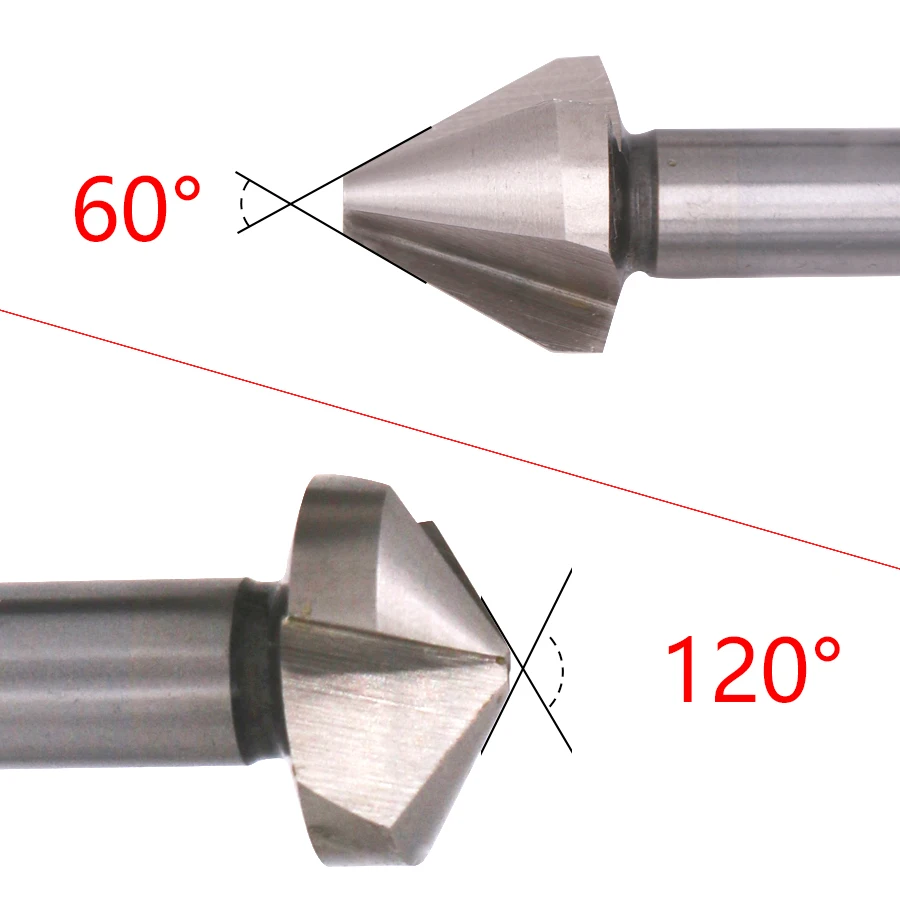 1PCS 6.3mm-50mm 60도 90도 1 플루트/3 플루트 HSS 모따기 엔드 밀 커터 비트 (10.4/16.5/20.5/25/30/35/40/50mm)