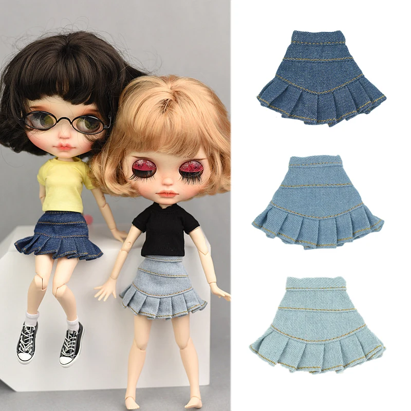 Fashion Doll Clothes Denim Skirt Blyth Clothes Dress For Dolls