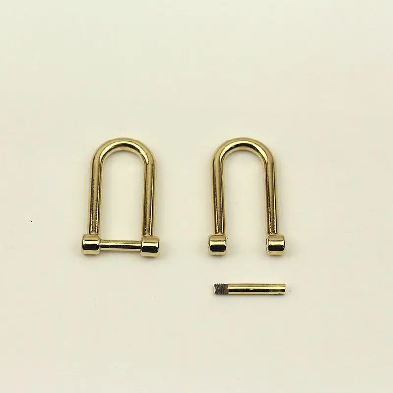 20pcs 11mm Tall Detachable Screw Buckles D Ring Welded Dee Rings DIY Leather Webbing Strap Bags gold metal Hardware Accessories