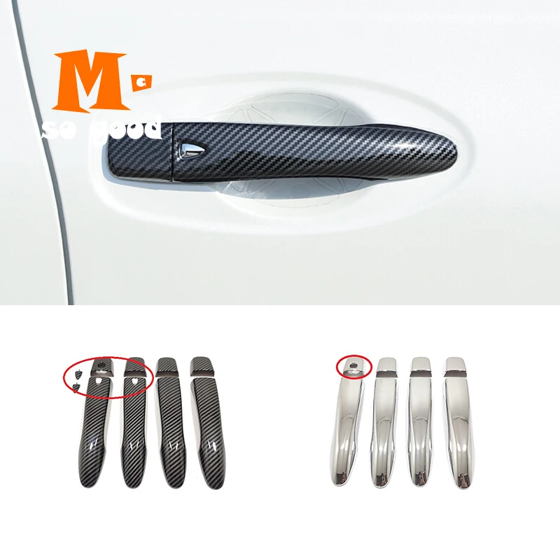 

2015-2018 For Nissan Qashqai J11 Murano Z52 Maxima Pulsar C13 Kadjar ABS Chrome/Carbon Car Door Handle frame Cover Trim