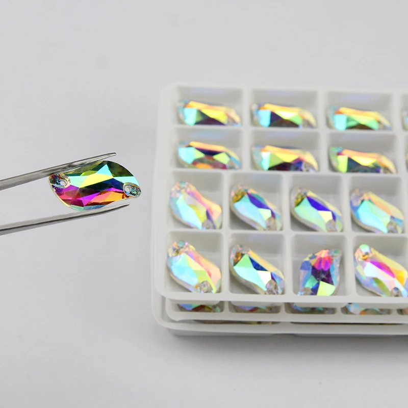 ALL SIZE S Shape crystal sew on rhinestone AB color glass sewing glass sewing 3254 diamond leaf sew-on stone for wedding dress