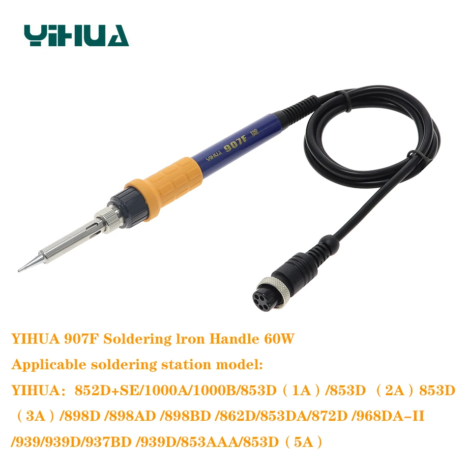 YIHUA 907F Electric Soldering Iron Handle Is Suitable for 853AAA 853D+SE 1000A 1000B 853D+(1A;2A;3A) Soldering Station Rework