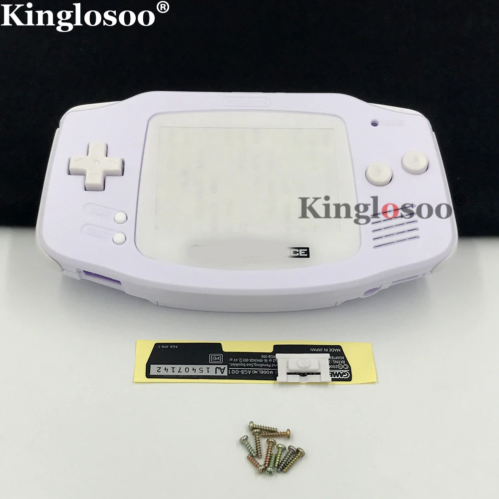 

Full White IPS V2 pre-cut shell case kits for GBA console housing replacement for Game boy Advance shell cover screen lens