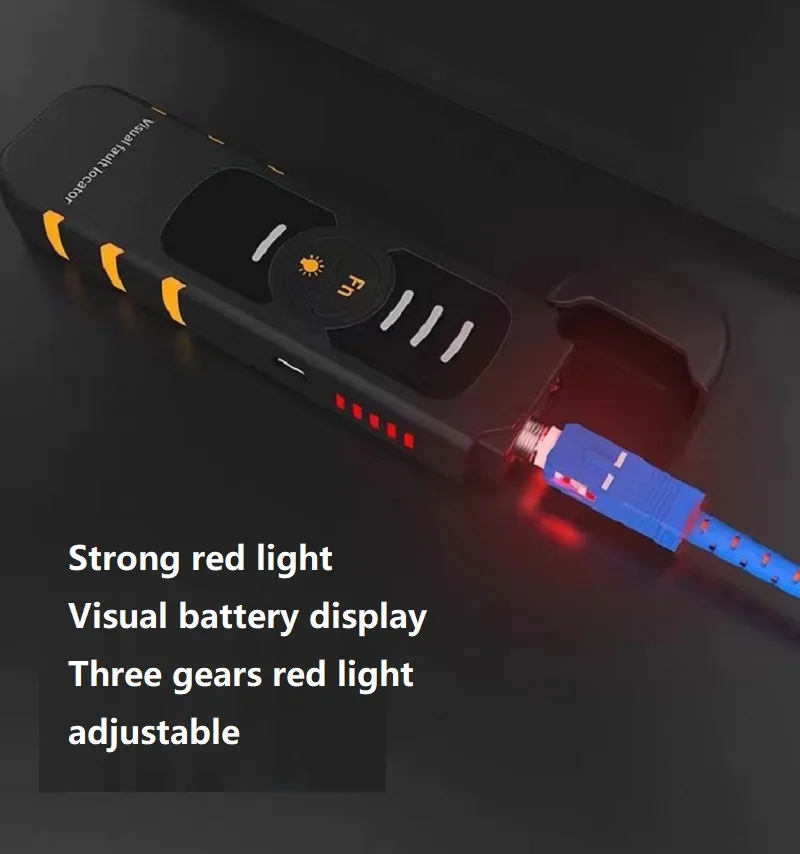 FTTH 5-30MW Fiber Optic Tester Pen VFL Red Laser Optical Fiber Optic Red Light Pen Visual Fault Locator USB Charge LED Lighting