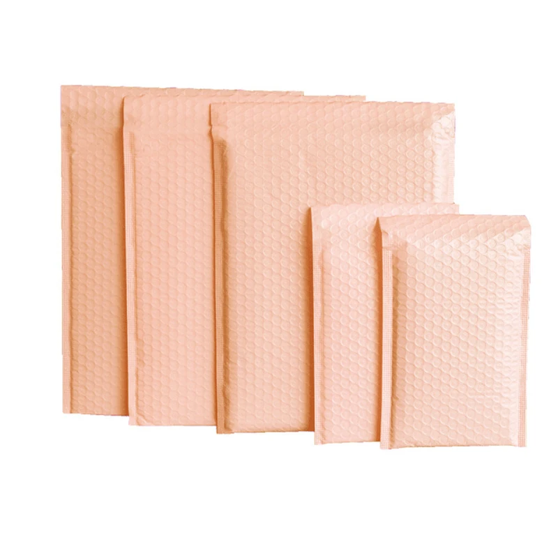 50Pcs 7 Sizes Light Pink Bubble Bag Waterproof Plastic Bubble Envelopes Self Sealing Adhesive Shipping Bags Logistics Supplies