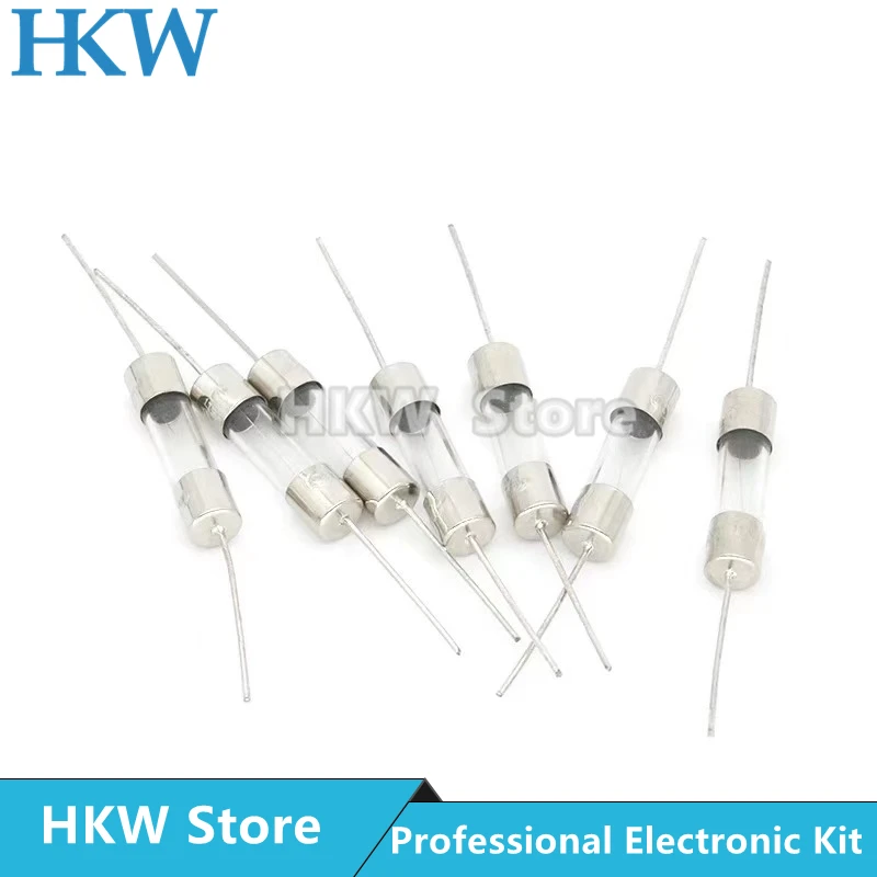 10pcs Fast-blow Glass Tube Fuse Fast Break With Pin 5X20mm 0.5A 1A 1.5A 2A 3A 3.15A 6A 6.3A 8A 10A 12A 15A 20A  Fuses Fusibles