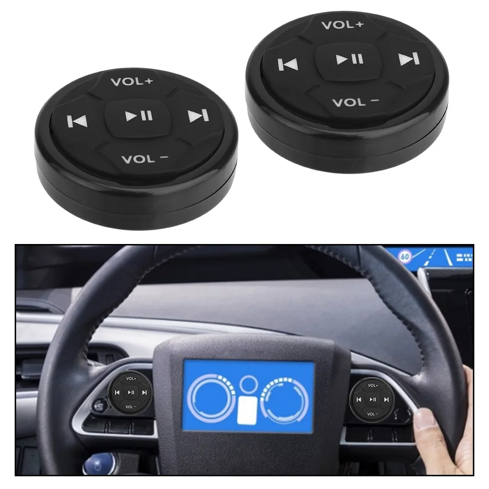 Media Volume Button Remote Control Button for Android IOS Wireless Bluetooth Car Kit Styling Universal Car Steering Wheel 5 Keys