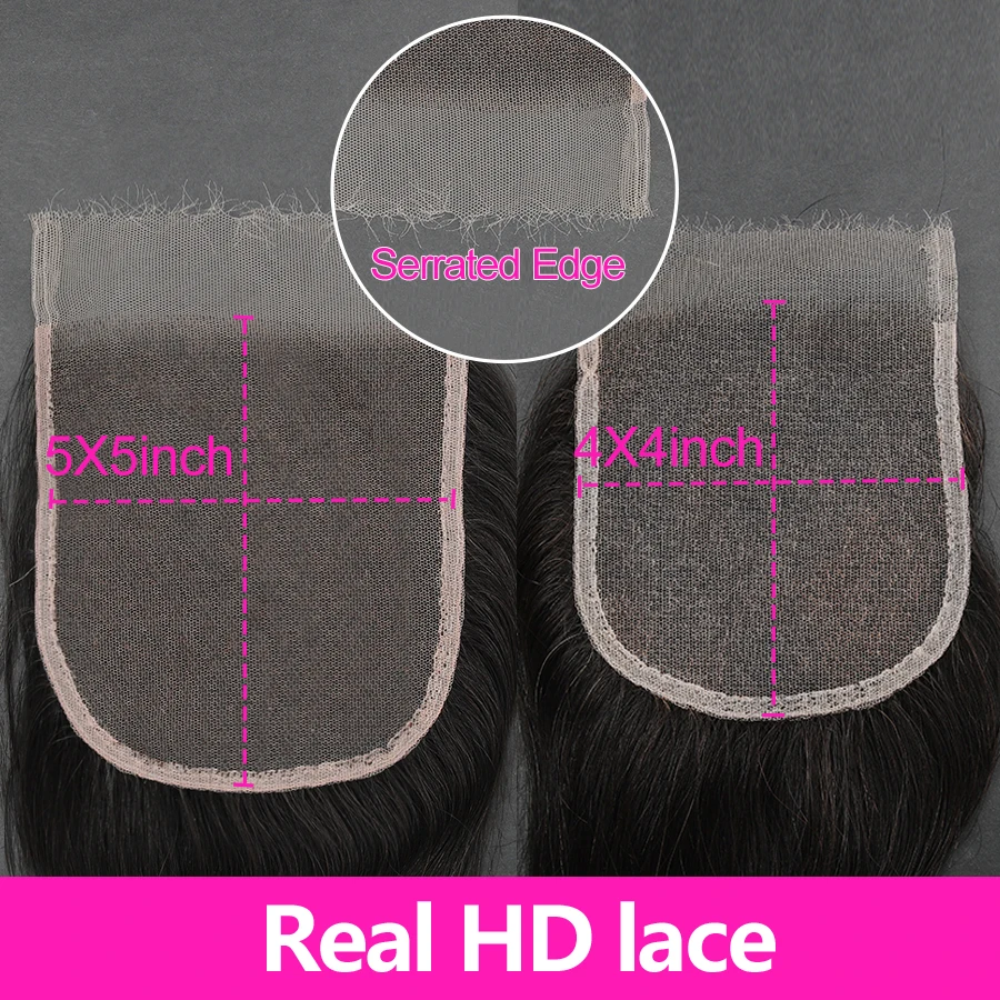 32 Zoll glattes Haar mit HD-Spitzenfront, verschmilzt mit der Haut, brasilianische Echthaarverlängerung, HD-Spitzenverschluss mit Haarbündeln – Detail 10