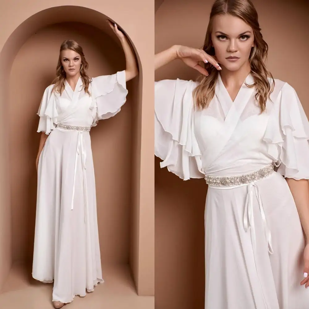 

White Bridal Gowns Beaded Long Bathrobe Women Lingerie Nightgown Pajamas Sleepwear Women's Luxury Gowns Housecoat Nightwear