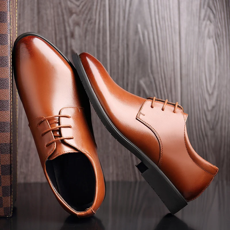 2024 Man Cow Leather Shoes Rubber Sole EXTRA Size 47 Man Office Business Dress Leather Flats Man Split Leather Wedding Shoes