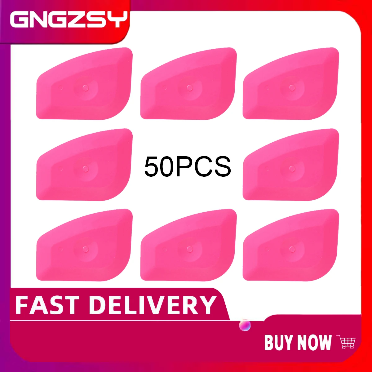 50PCS Hard Pink Scraper Car Window Squeegee Tint Tools Glass Water Wiper Vinyl Wrap Blade Auto Home Office Vinyl Scraper A25