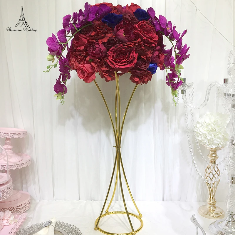 6PCS/lots Table Centerpice  Pillar Gold Metal Flower Stand Beautiful Shape Frame for Wedding Party Event Decoration