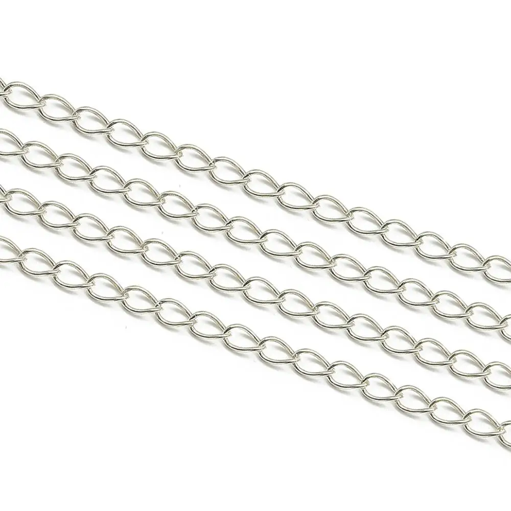 1pc/lot 50cm 925 Sterling Silver Link Chains Bulk Necklace Chain For DIY Bracelet Jewelry Making Accessories Handmade Findings