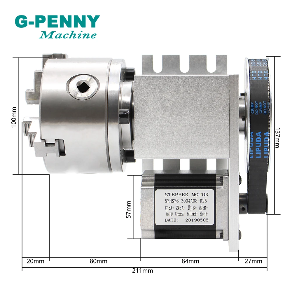 Imagem -03 - Cnc 4th Eixo 3jaw100 mm Mandril Cnc Dividindo Cabeça Rotationtailstock Nema23 Motor Deslizante para Cnc Gravador Máquina de Trabalhar Madeira