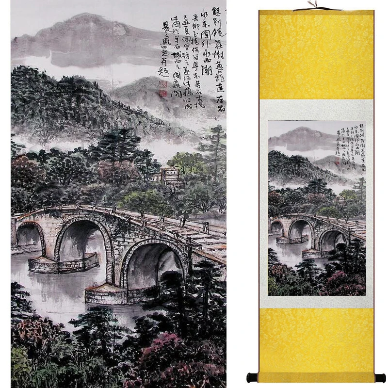 

landscape painting Home Office Decoration Chinese scroll painting Mountains and river painting 19071505