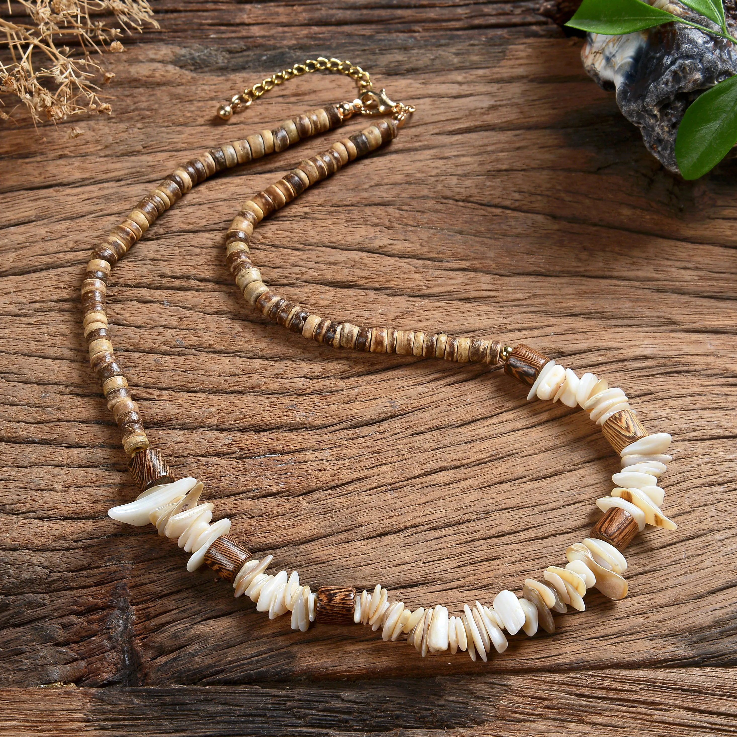 Natural Stone Tribe Necklace Fashion Surfing Necklace for Men and Women, Men's Bohemian Necklace Fashion Jewelry