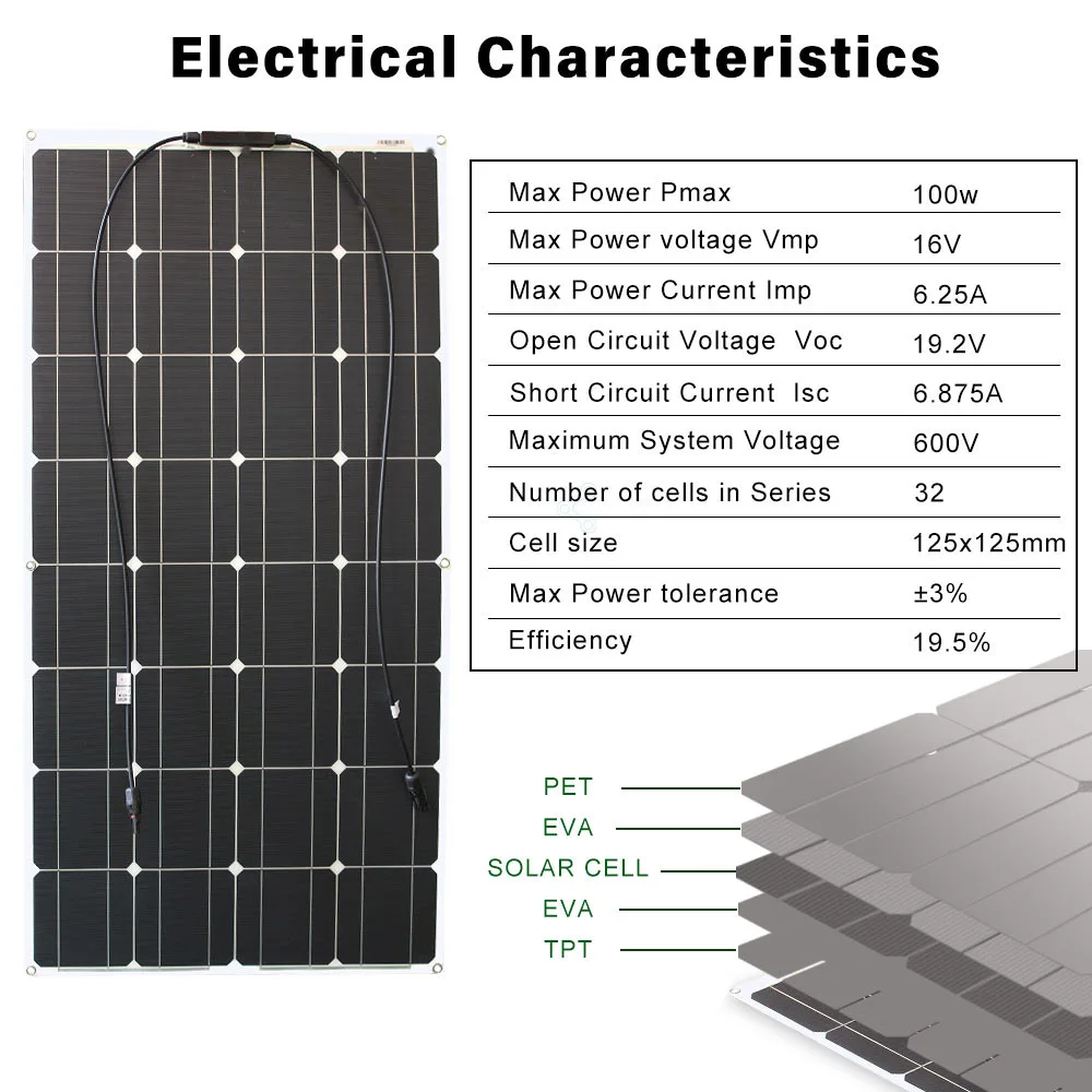 500w Panel słoneczny de kompletny zestaw 100w 12v fotowoltaiczny elastyczny akumulator przenośny 300w kontroler zestaw Generator prądu ładowarka