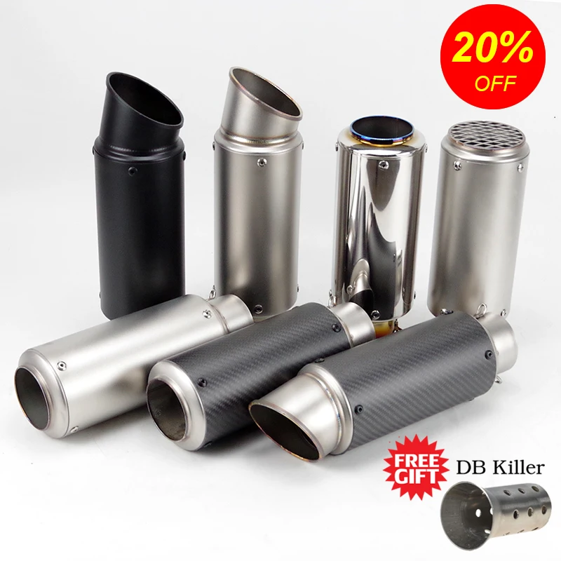 51mm/60mm Universal Motorcycle Pipe Exhaust Muffler With DB Killer Scooter Escape HP-project for Yamaha PCX125 NMAX155 Z900 W80