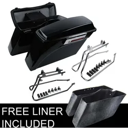 Motorcycle Saddle Bags Bag Conversion Brackets For Harley Softail Heritage Deluxe FXST 1984-2017
