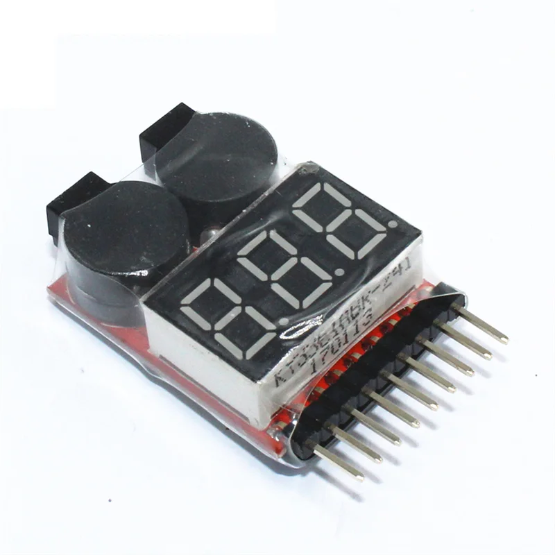 

1-8S Lipo/Li-ion/Fe Battery Voltage 2IN1 Tester Low Voltage Buzzer Alarm