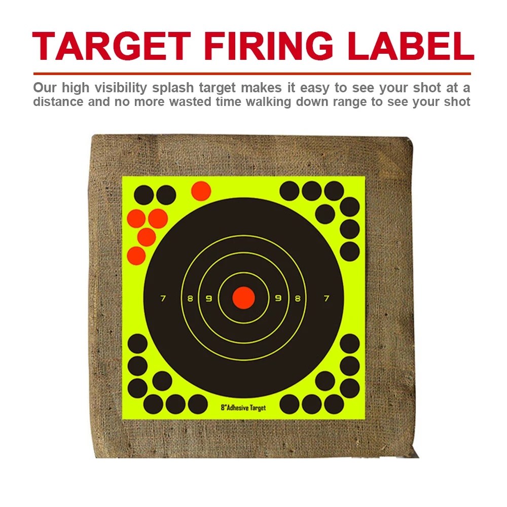 50pcs Color Splash Flower Target 8 Inch Shoot Target Stickers Adhesive Shooting Target For Gun Rifle Pistol Training Accessories