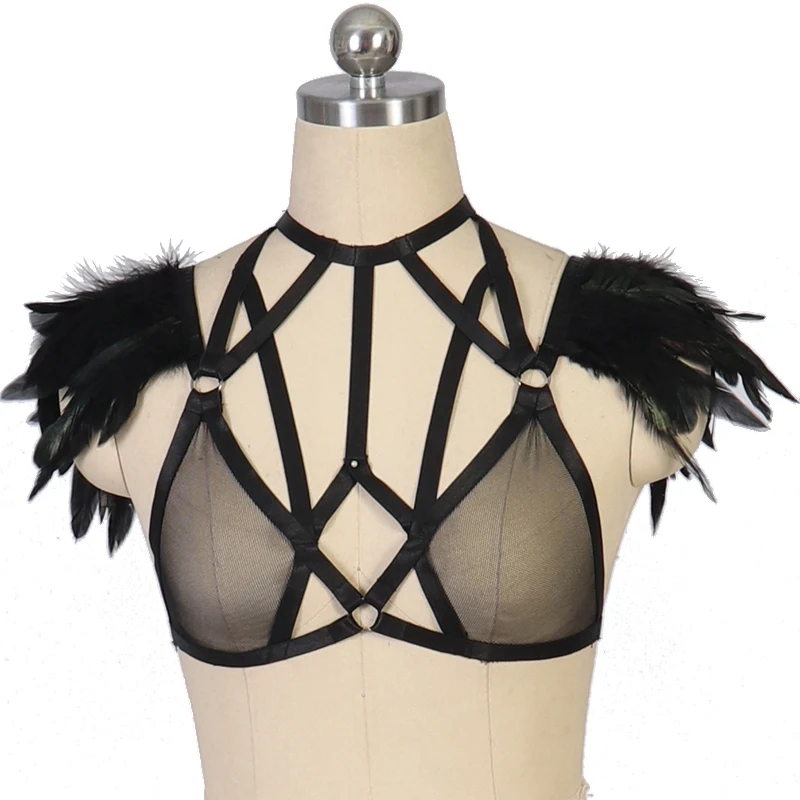 soutien-gorge-avec-harnais-en-plumes-pour-femme-haut-court-sexy-a-bretelles-ceinture-lingerie-goth-avec-epaulettes