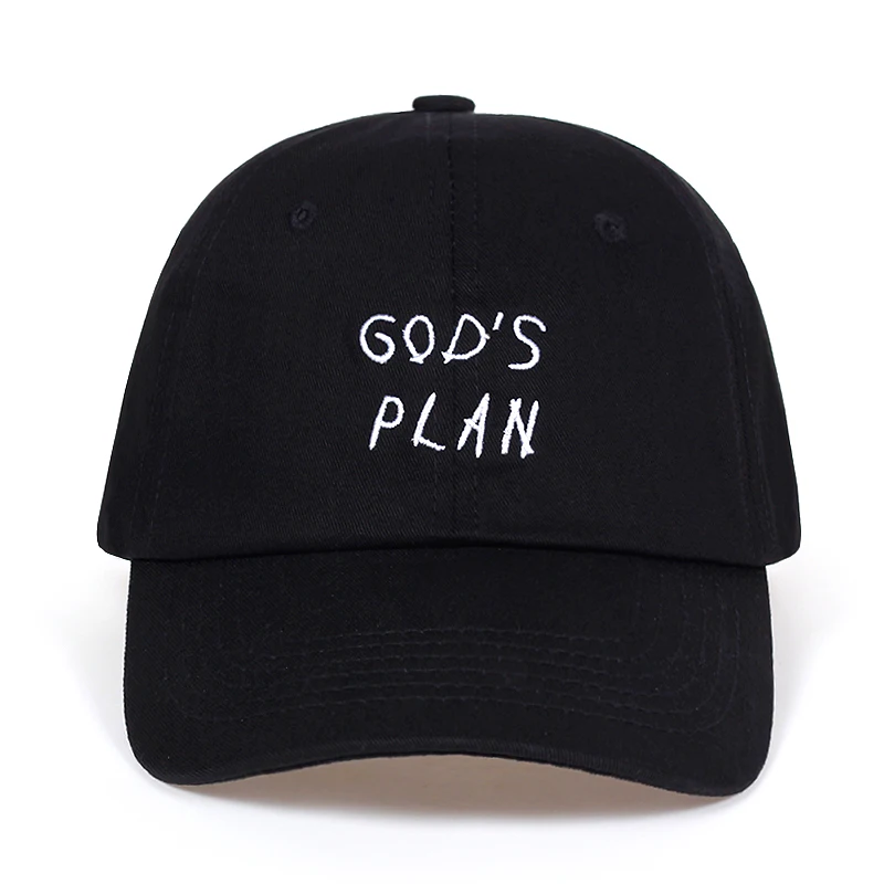 GOD\'S PLAN Dad Hat 100% Cotton Aubrey Drake Hit Singles embroidery Baseball Cap Snapback Unisex Summer outdoor leisure caps