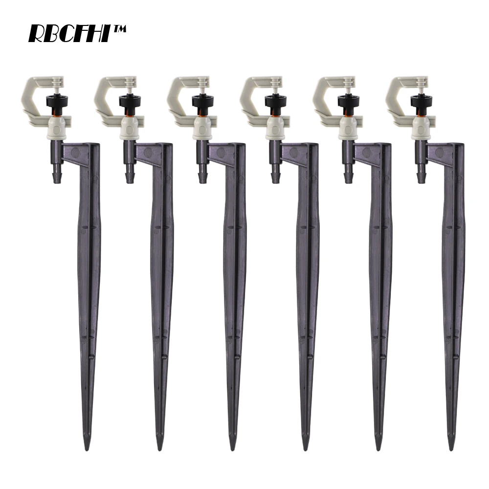 

RBCFHI 10PCS 360 Degrees Rotating Micro Drip Mist Sprinkler with Stake 4/7mm Hose Garden Dirp Irrigation Watering Sprays Nozzles