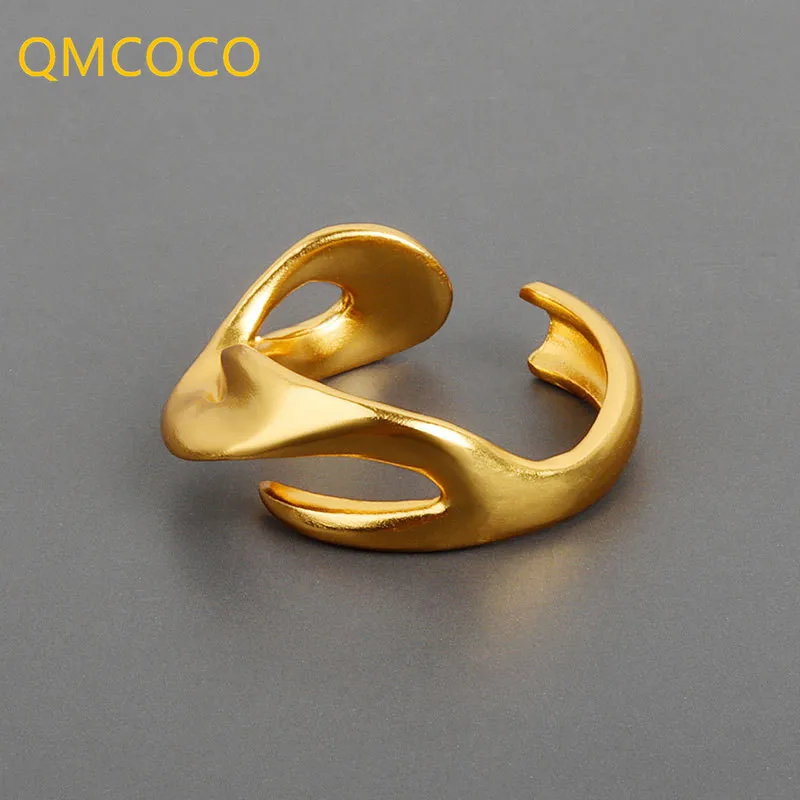 

QMCOCO Personality Special-Shaped Opening Adjustable Ring Women Fashion Simple INS Women Party Jewelry Gifts
