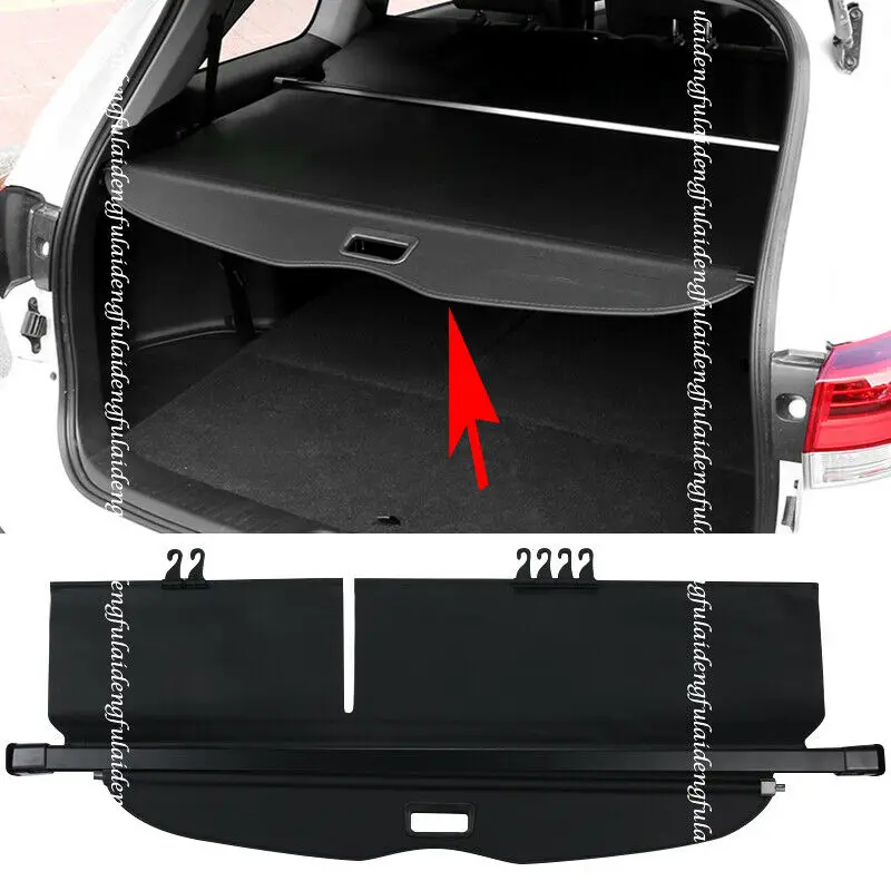 

For Toyota Highlander 2015-2019 Retractable Cargo Cover Rear Trunk Security Shade Moulding Cover Trim Car Accessories