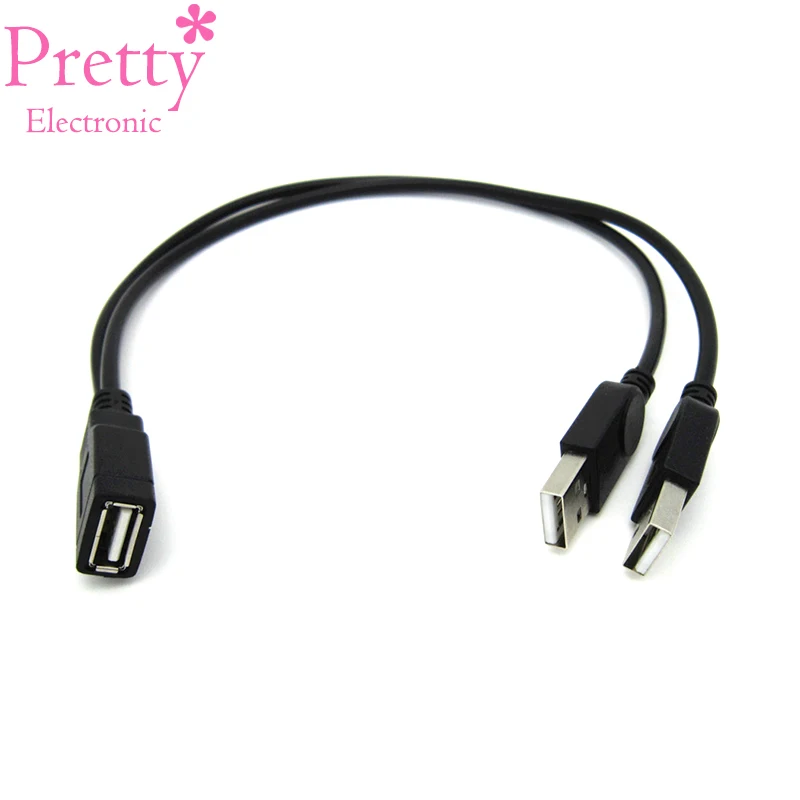 

USB 2.0 Cable Extension Cord Wire High Speed Data Extender cable Double Male to One Female Data Transmission Cables 0.3m