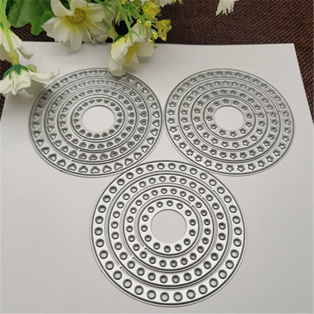 Lace Round metal cutting dies cut die mold Christmas flower leaves Scrapbook paper craft knife mould blade punch stencils dies