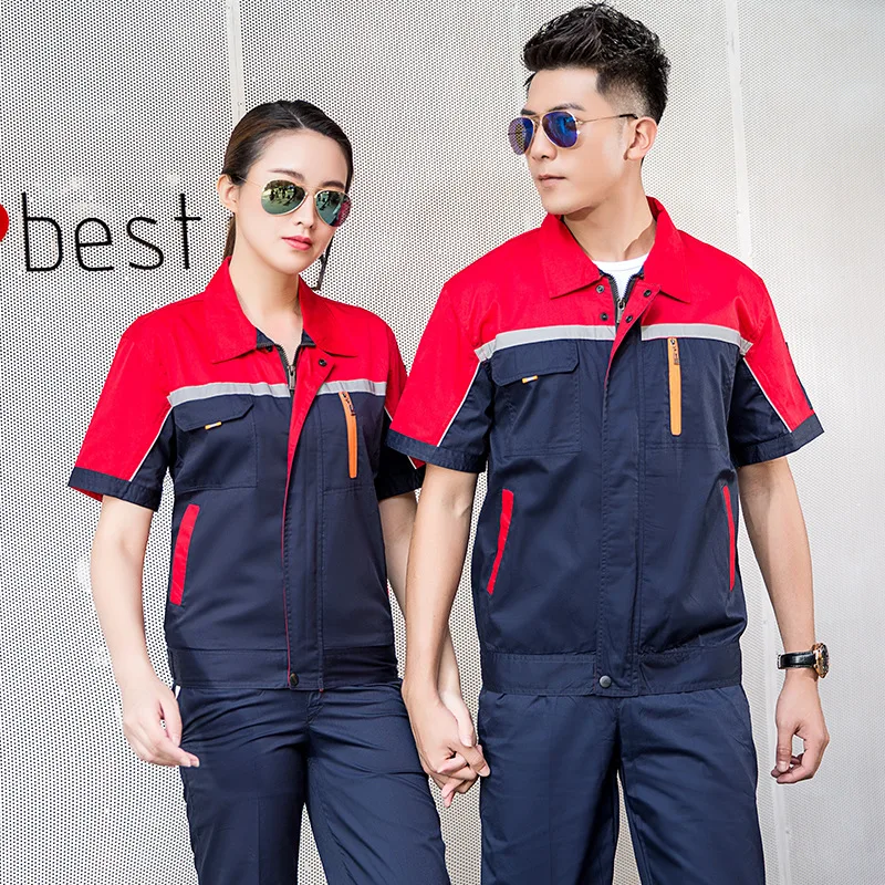 Summer Work Clothing Working Coveralls Reflective Thin Breathable Uniforms Household Worker Suit Work Coats For Cleaning Blouses