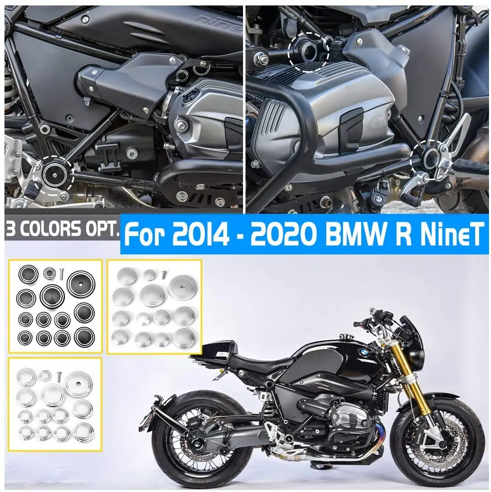 

R9T Accessories Motorcycle CNC Aluminum Frame Hole Plug Cap Insert Cover Set for BMW R Nine T NineT 14 15 16 2017 2018 2019 2020