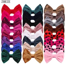 10Pcs/Lot New 5'' Soft Velvet Hair Bow For Headband Girls Solid Hair Clips Kids DIY Party Accessories Hairpin Wholesale