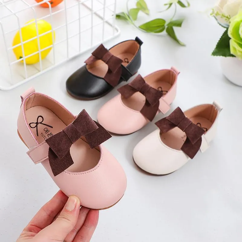 2021 mode Kleinkind Bogen Baby Kleid Pu Leder Schuhe Für Kinder Mädchen Partei Frühling Prinzessin Schuhe Für Kinder 1 2 3 4 5 6 jahre