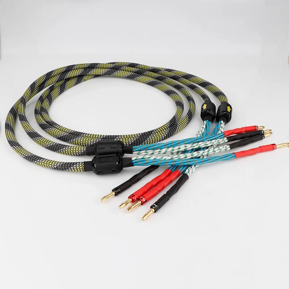 Электрический акустический кабель из бескислородной меди в западном стиле, высококачественный акустический кабель для усилителя HI-FI, кабель с разъемом типа «банан» для усилителей