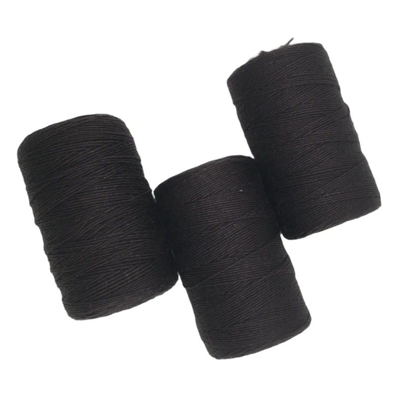 12 rollen ZWART Haar Weefdraad Katoen Naaigaren 1000 yards 12 rollen een doos cadeau 1 st 6,5 cm C gebogen naald