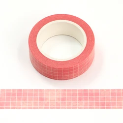 New 1PC 15mm*10m Watercolor Pink White Grid Decorative Washi Tape Scrapbooking Masking Tape Office designer mask washi tape