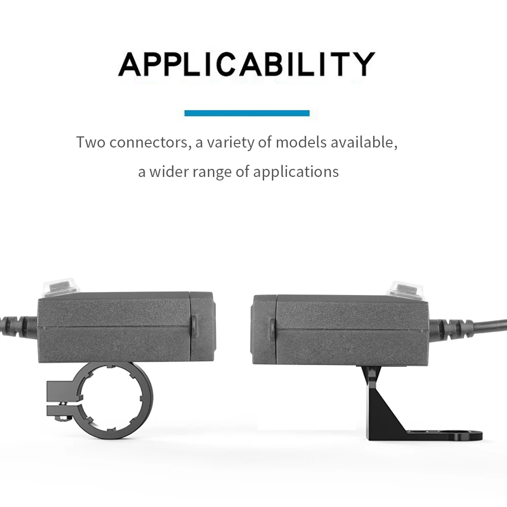 Motorfiets USB-oplader QC3.0 Stuur Snel opladen Waterdichte 12V-aansluiting Adapter met aan/uit-schakelaar voor telefoonnavigatie