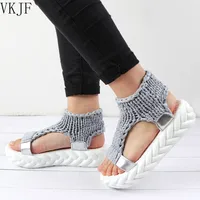 2024 Designer Women Platform Sandals Summer Gladiator Sandals Shoes Thick Heels Ladies White Sandalias Casual