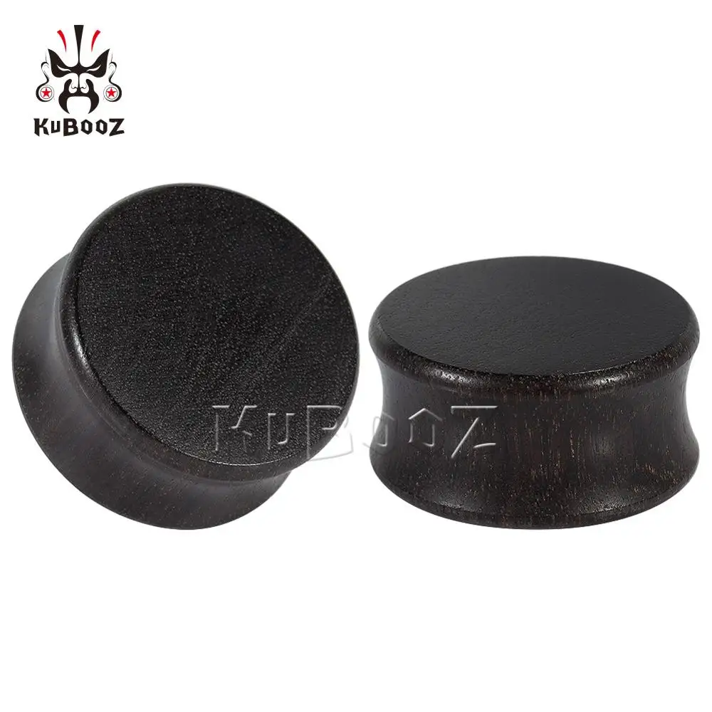 Kubooz Latest Design Hot Selling Flat Wood Ear Plugs Tunnels Body Piercing Jewelry Earring Expanders Stretchers Fashion Gift 