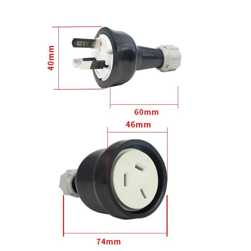 SAA Approved Australia AU 3 Pin AC Electrical Power Adapter Male Plug Socket Outlet 10A 250V NZ Electric Extension Cord Plugs