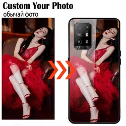 Customized Glass Phone Cases For OPPO A94 5G A17 A78 A74 4G A98 5G Silicone Cover DIY Personal Photo Design Picture Name Fundas