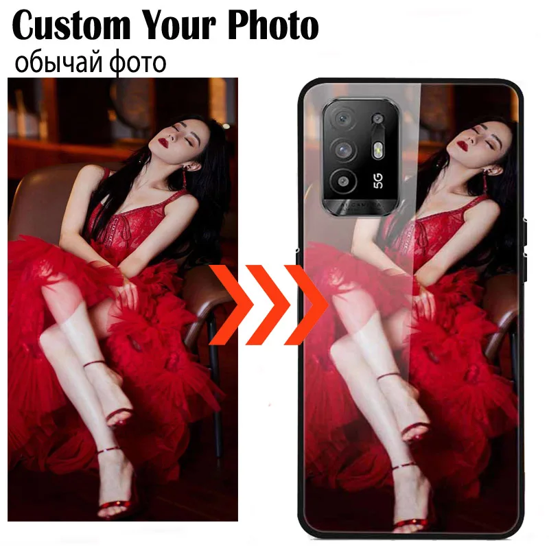 Customized Glass Phone Cases For OPPO A94 5G A17 A78 A74 4G A98 A1 5G Silicone Cover DIY Design Photo Personal Picture Fundas