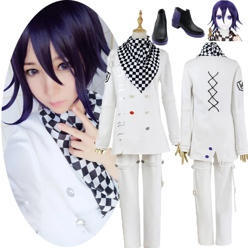 New Danganronpa V3 Ouma kokichi Cosplay Costume Japanese Game School Uniform Suit Outfit Clothes shoes Halloween Carnival Props