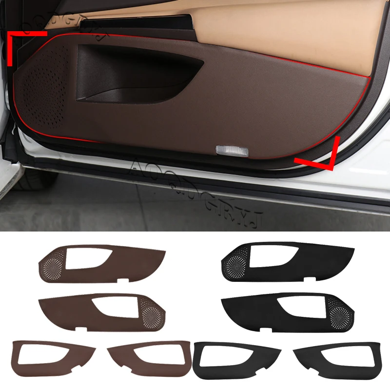 PU Leather Car Door Anti-kick Anti-dirt Protection Pad Sticker Decoration For LEXUS ES300H ES350 2019-2020