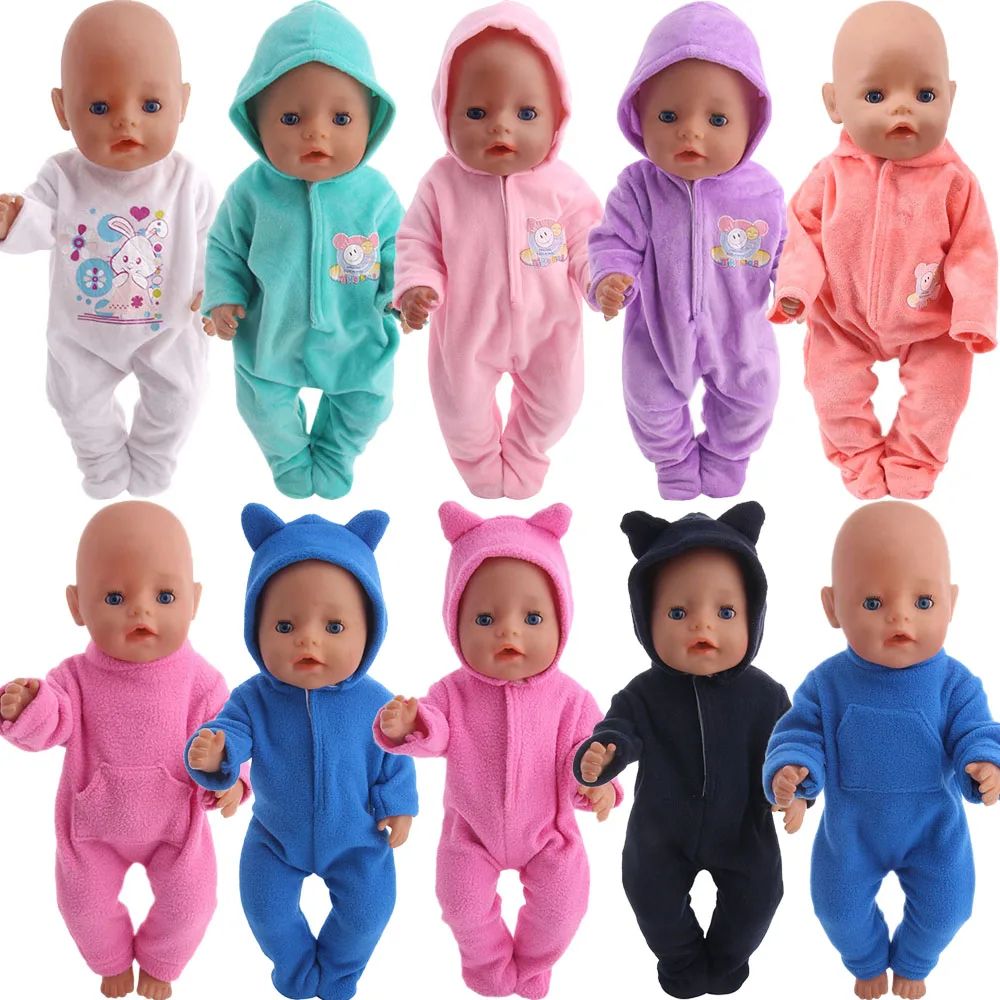 Plush Suit Cute Applique Winter Home Casual cClothes For 18 Inch American Doll Girls & 43 New Born Baby,Our Generation,Kids Toy